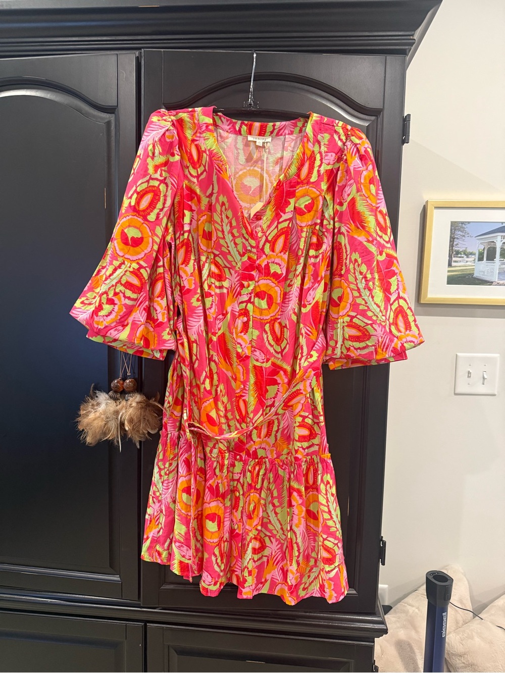 JODIFL Pink Multi-Color Floral Mini Dress